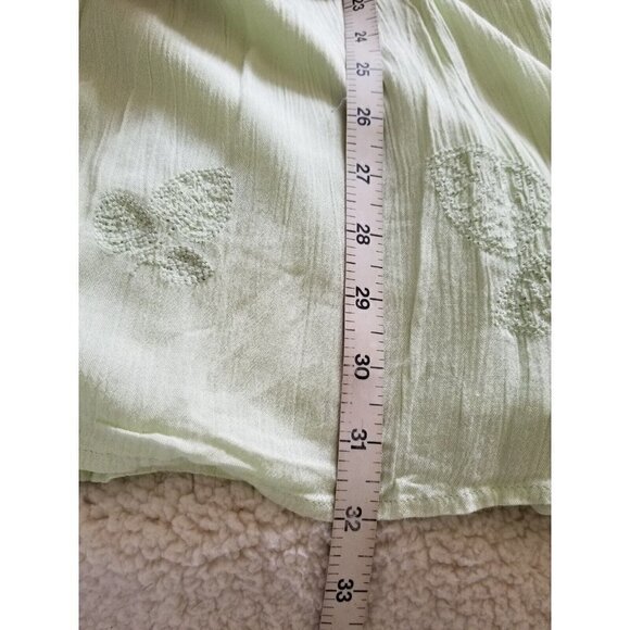 SAGE THE LABEL Embroidered Sage Green Mini Babydoll Dress Sz M - Picture 8 of 8